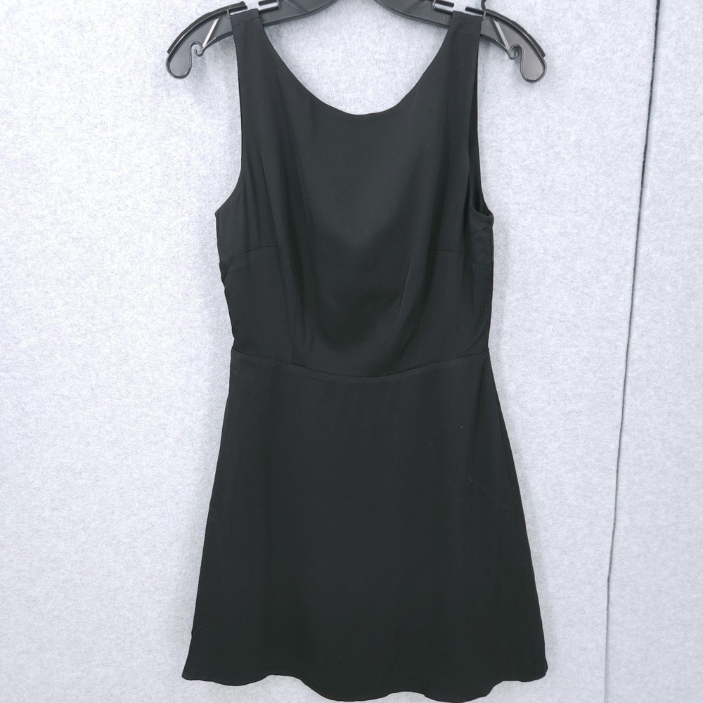 French Connection Enni Satin Sleeveless Mini Black Short Dress Womens Size 4 NWT